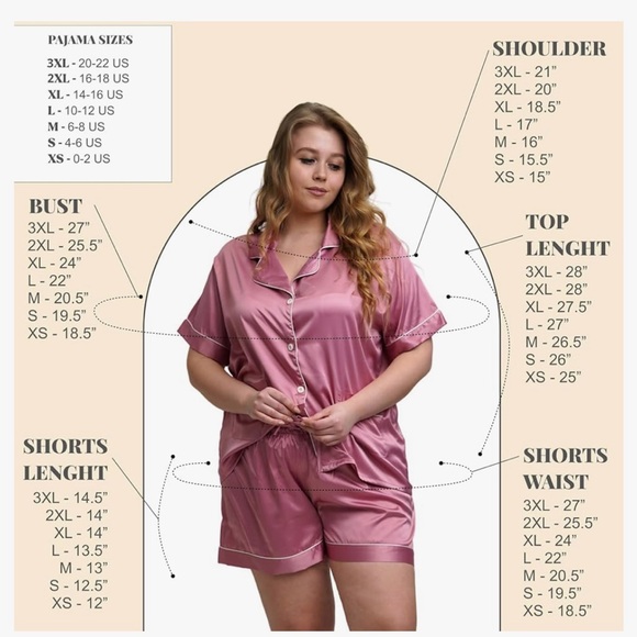 Pink Satin Pajama Set - NWOT - Picture 3 of 5